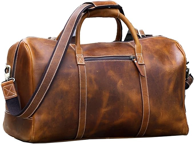 KomalC Leather Duffel Bags for Men and Women Full Grain Leather Travel by KomalC
