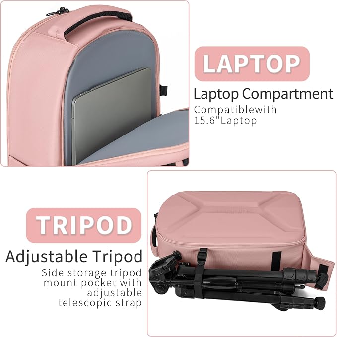 TORIBIO Camera Backpack, Hardshell DSLR Photography Camera Bag, Waterproof Hard - Image 5