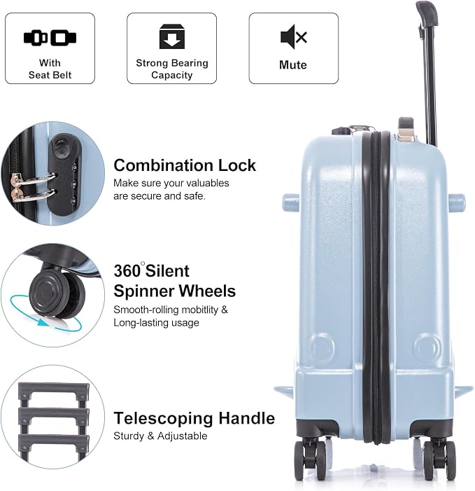 Apelila 22 inch Ride on Suitcase - Image 2