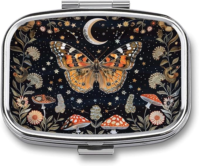 Metal 2 Compartment Pill Organizer Travel Friendly Portable Compact Pill Box by Unknown