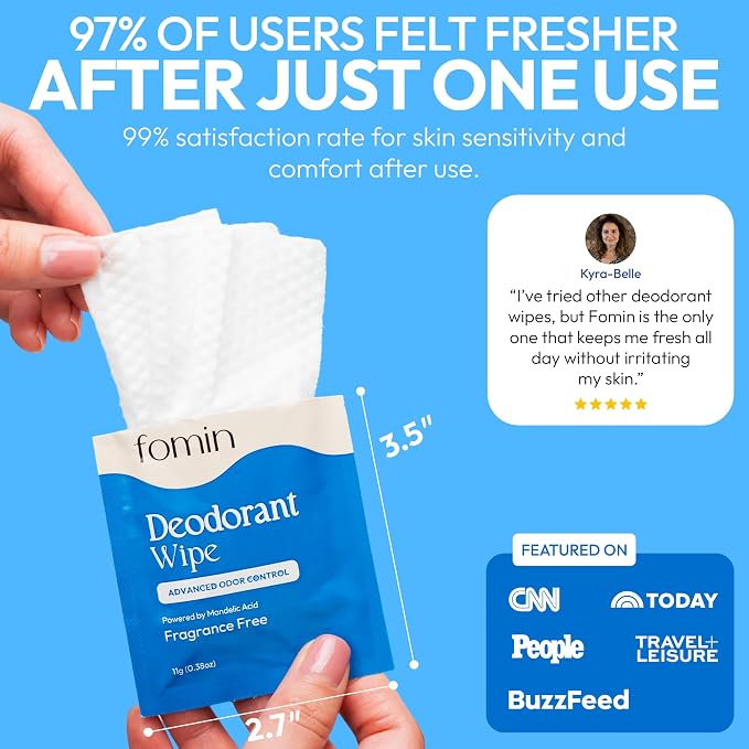 FOMIN Acidified Travel Deodorant Wipes - Image 5