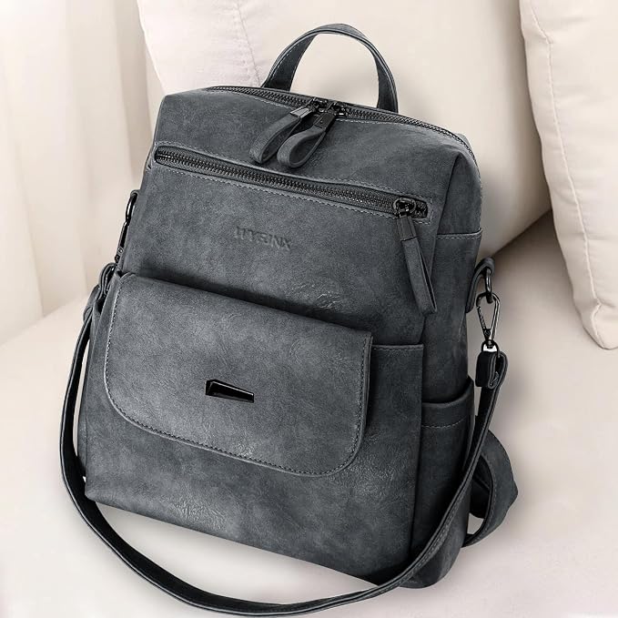 PU Leather Backpack Purse for Women Fashion Multipurpose Design Handbag Ladies - Image 4