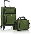 U.S. Traveler Lightweight Rolling 20" Carry On Luggage Softside Suitcase by USTraveler