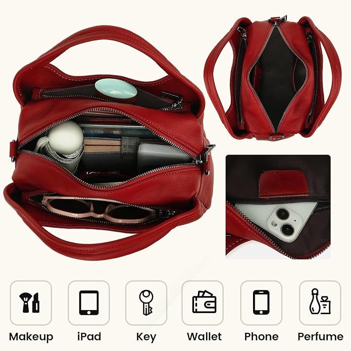 KOGTLA Genuine Leather Purses for Women, Crossbody Shoulder Bags - Image 6
