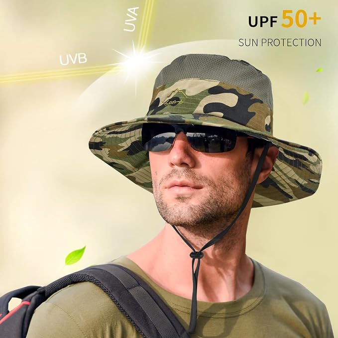 Sun Hats for Men Women Fishing Hat UPF 50+ Breathable Wide Brim Summer UV - Image 6