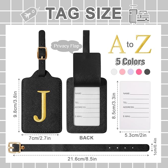 Personalized Initial Luggage Tags - Image 2
