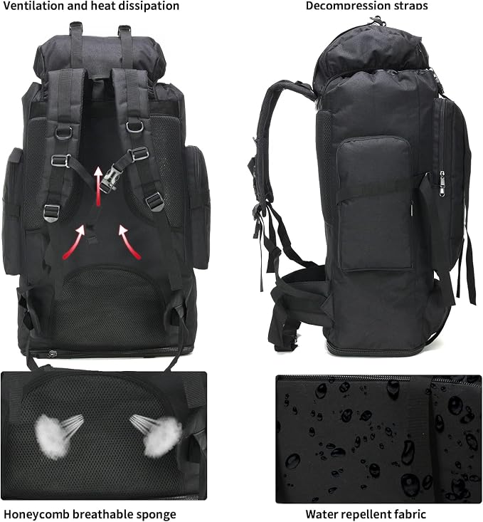 Hiking Backpack for Men 70L/100L Camping Backpack Military Rucksack Molle 3 - Image 2