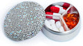 Small Pill Case 3 Compartments, Metal Round Portable Pill Box, Waterproof by LightOnIt