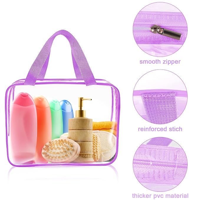 APREUTY Clear Makeup Bags, TSA Approved 6 Pcs Cosmetic Makeup Bags Set Clear PVC - Image 5