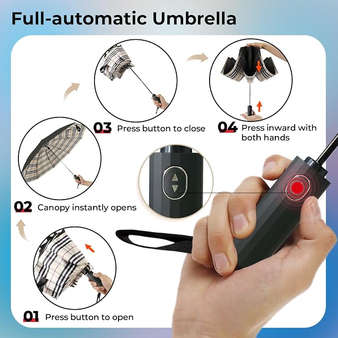 LLanxiry Compact Travel Umbrella, Mini Windproof Umbrellas - Image 5