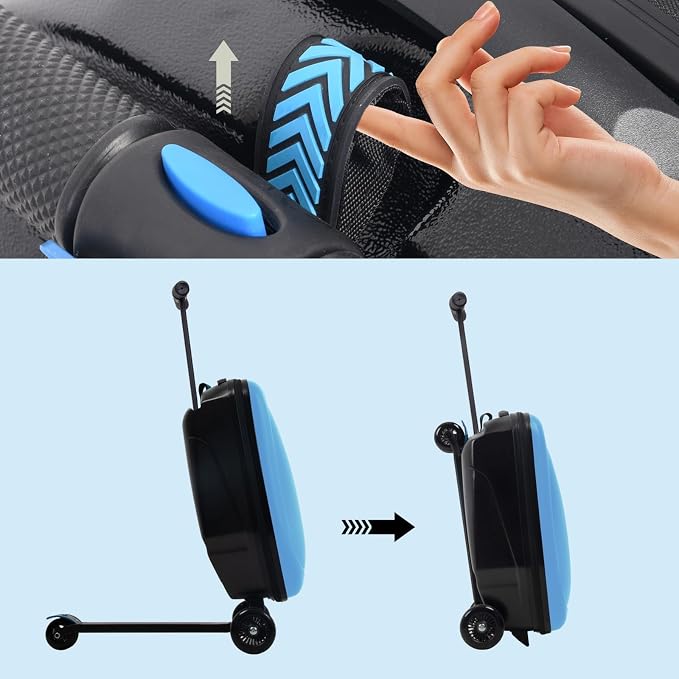 20" Scooter Suitcase for Kids, 2-in-1 Ride On Luggage - Image 7