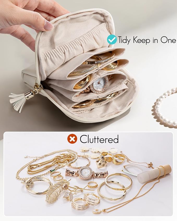 Vlando Small Travel Jewelry Case, Travel Gifts - Image 6