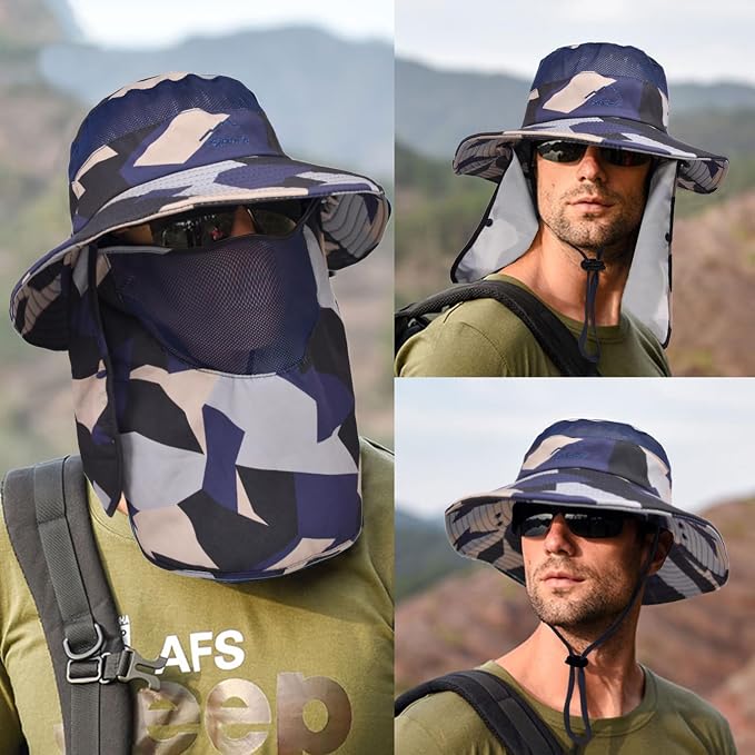 Sun Hats for Men Women Fishing Hat UPF 50+ Breathable Wide Brim Summer UV - Image 2