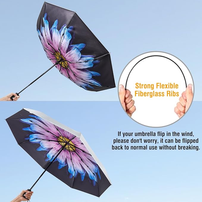 G4Free UPF 50+ UV Protection Large Travel Umbrella 42/46 Inch Auto Open Close - Image 4