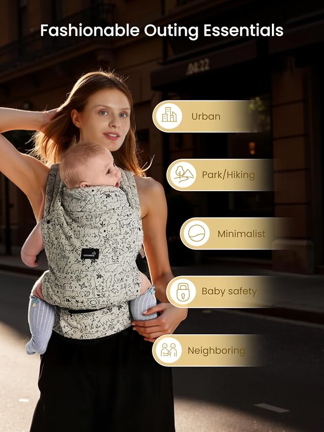 GROWNSY Baby Carrier Newborns to Toddlers, Ergonomic Baby Toddler Carrier Wraps - Image 9