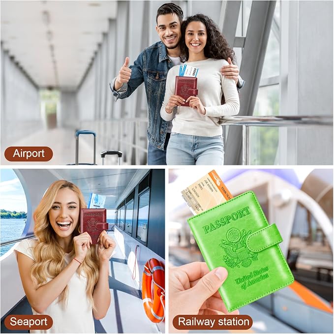 Herain Passport Holder for Travel Cruise Essentials, RFID Passports Book Card - Image 6