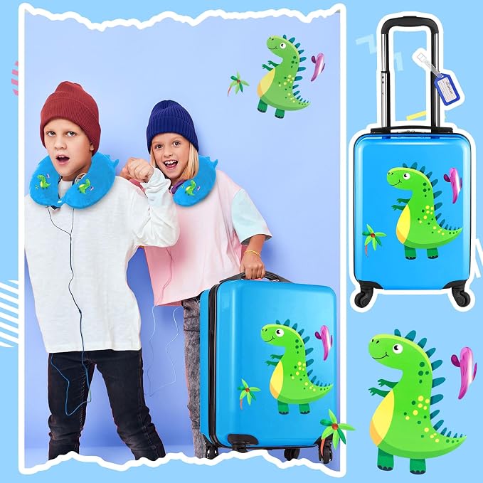 Sanwuta 4 Pcs Kids Luggage Set Kids Backpack Travel Rolling Suitcase - Image 6