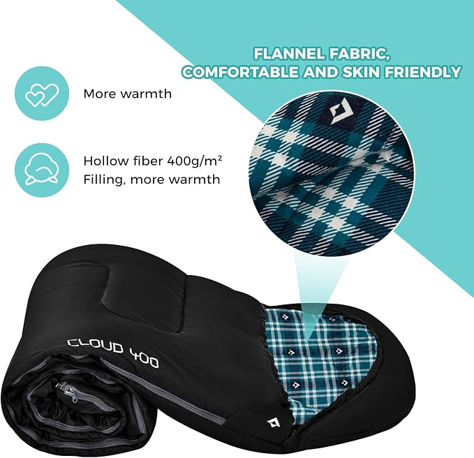 KingCamp Sleeping Bag for Adults, Cold Weather & Warm XL Big and Tall Flannel - Image 5
