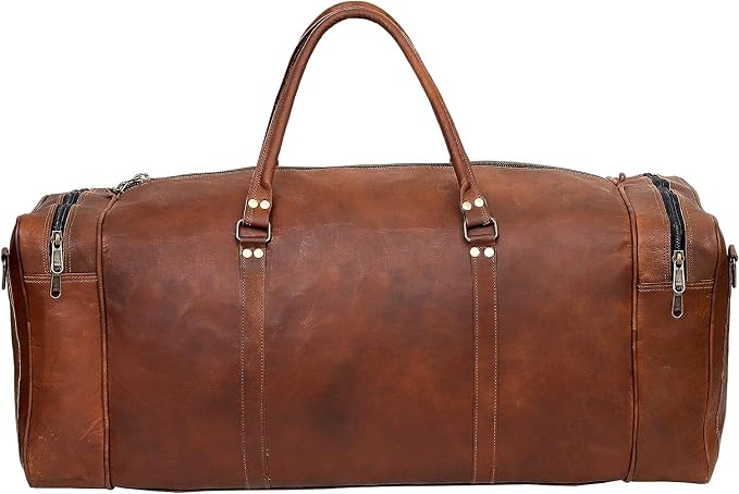Leather Duffle Bag for Men Luggage Handmade Travel Bag Carry On Luggage - Image 3