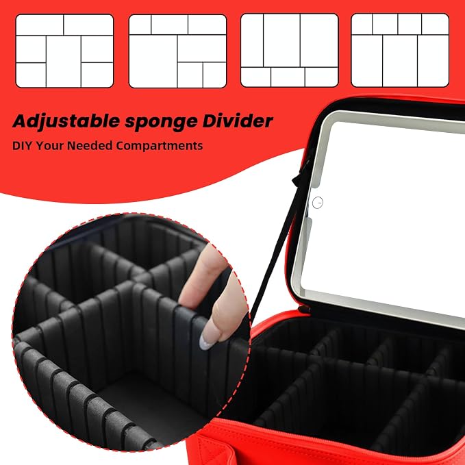 Travel Makeup Bag with LED Mirror and Light Travel Makeup Case Cosmetic - Image 4