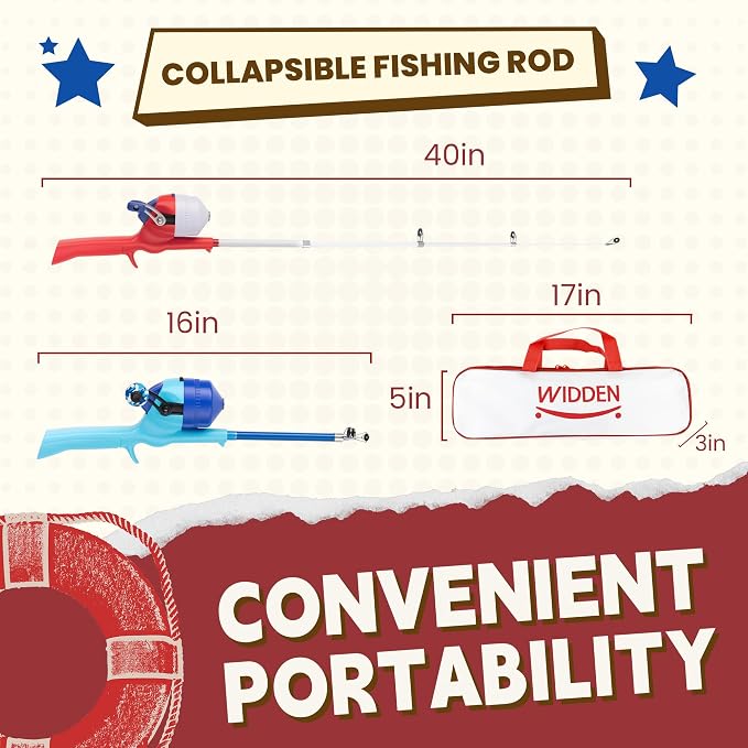 Kids Fishing Pole, Telescopic Fishing Rod, Toddler Collapsible Fishing Rod and - Image 2