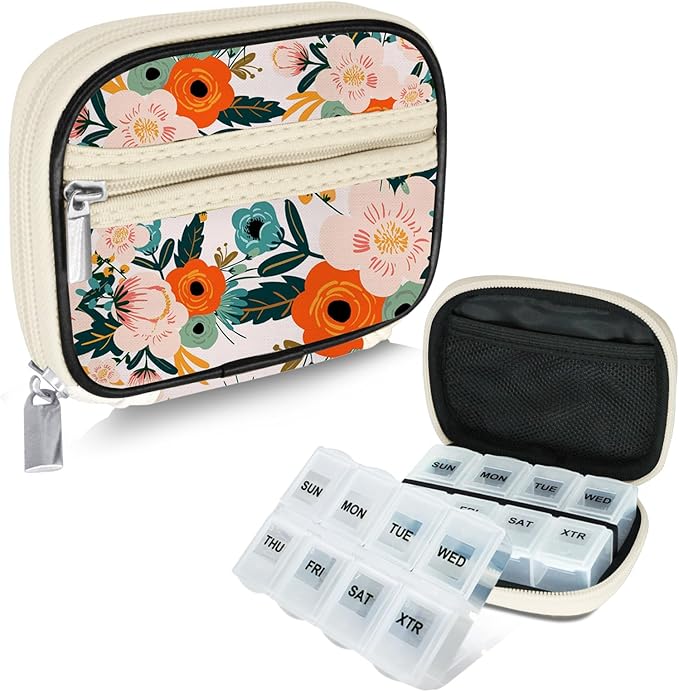 Serfeymi Weekly Travel Pill Organizer Pill Case by Serfeymi