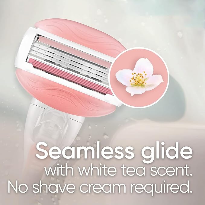 Gillette Venus ComfortGlide White Tea Women's Razor, Handle + 4 Blade Refills - Image 5
