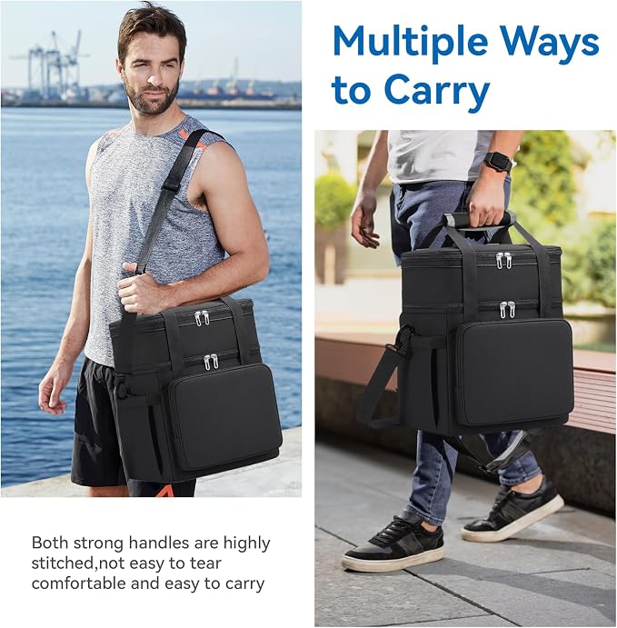 Lunch Box for Men Women, Large Expandable Insulated Lunch Bag, Double Deck - Image 6