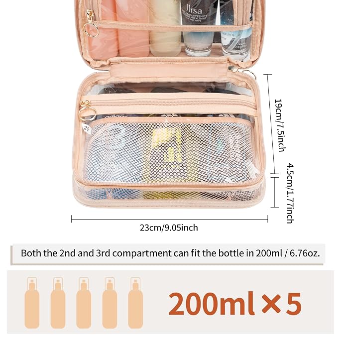 CUBETASTIC Clear Toiletry Bag for Women, Small Travel Bag - Image 3