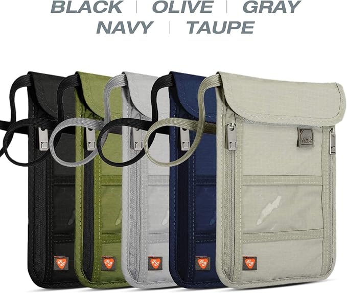 Lewis N. Clark RFID Blocking Stash Neck Wallet, Travel Pouch + Passport Holder - Image 2