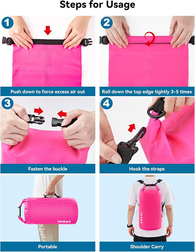 HEETA Waterproof Dry Bag for Women Men 5L/10L/20L/30L/40L Roll Top Lightweight - Image 4