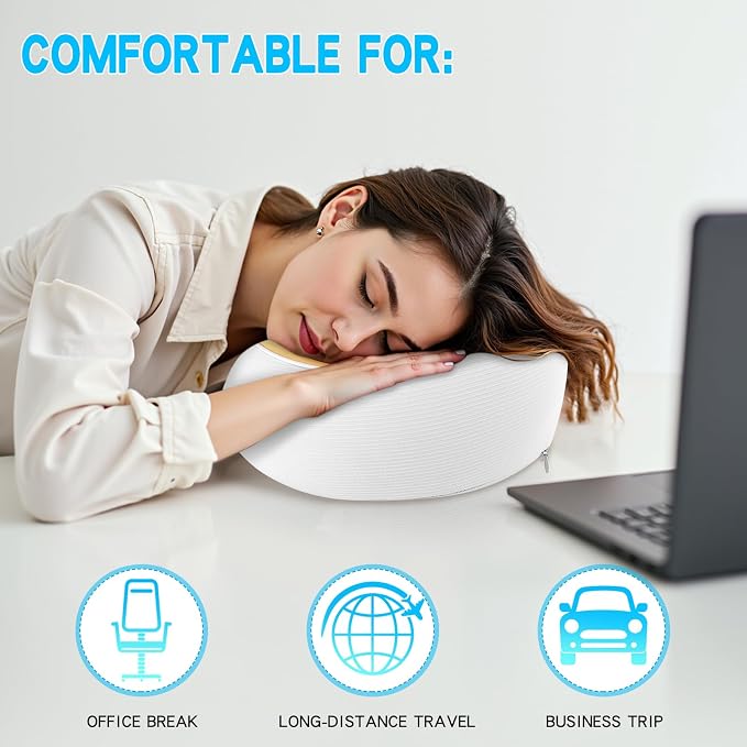 Adjustable Memory Foam White U-Shaped Travel Pillow - Image 4