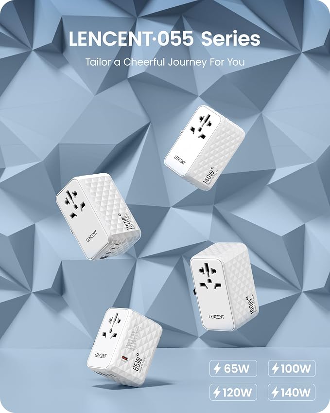 LENCENT 140W International Travel Adapter, GaN Universal Travel Adapter - Image 5