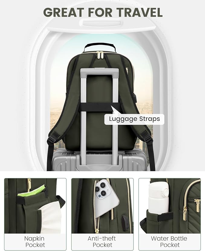 LOVEVOOK Laptop Backpack for Women, Travel Computer Work Bags - Image 4