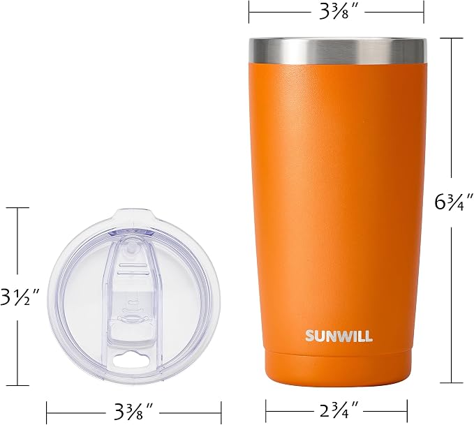 SUNWILL Travel Coffee Tumbler 20 oz, Insulated Mug - Image 3