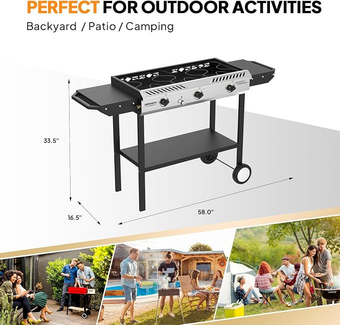 ROVSUN 3 Burner Outdoor Propane Gas Stove - Image 6