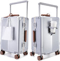feilario 20" Aluminum Frame Wide Handle Hard Shell Carry On Suitcase by feilario