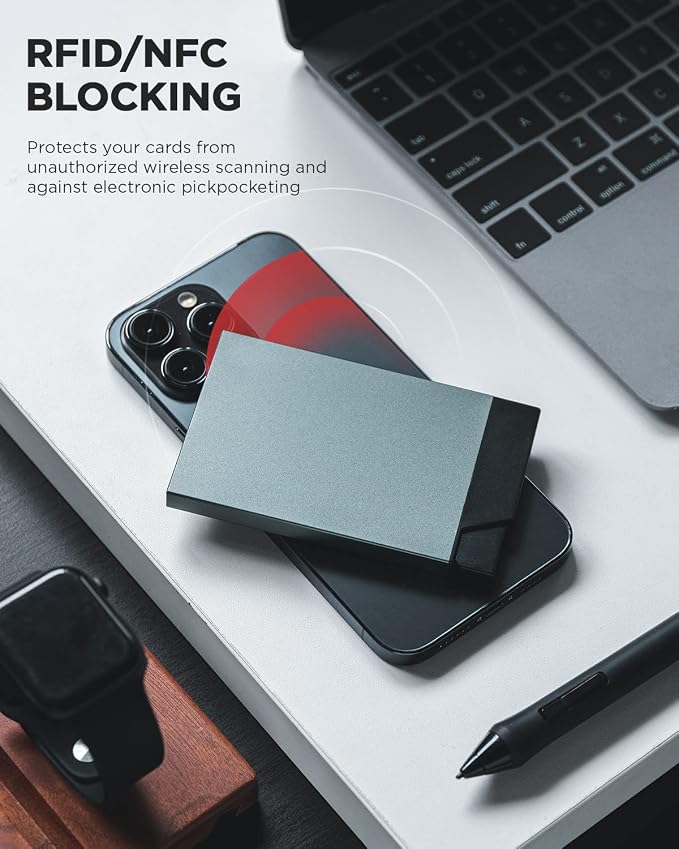 VULKIT Pop up Card Holder Minimalist Credit Card Holder RFID Blocking Slim - Image 4