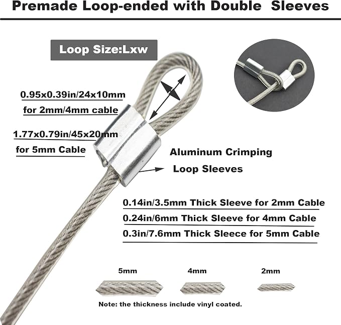 10 Pcs 4mm Wire 12 inch Vinyl Coated Stainless Steel Cable - Image 4
