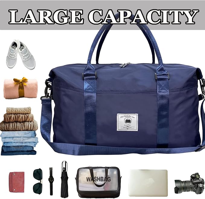 Travel Duffle Bag, Waterproof Sport Tote Gym Bag - Image 3