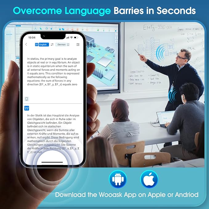 AI Translation Earbuds Real Time, 6 in 1 Instant Language Translator, 144 - Image 5