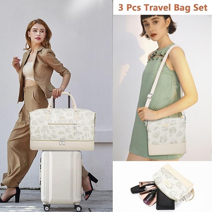 Weekender Bag for Women, Travel Duffel Bag Carry On Overnight Bag - Image 2