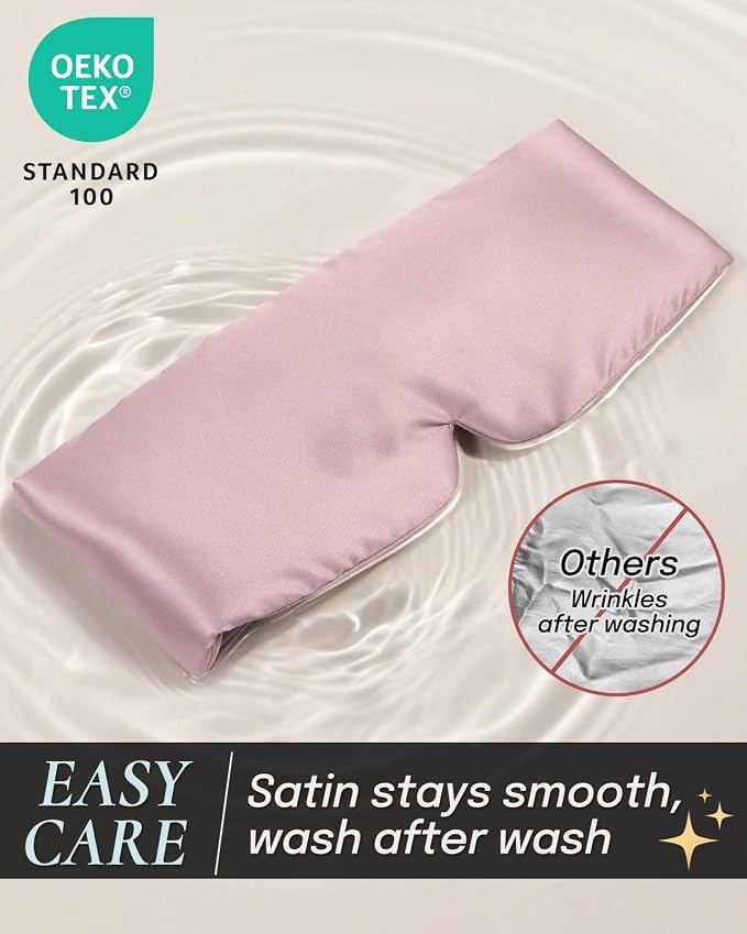 Zenssia Satin Sleep Mask for Women and Men, Lightweight Padded Eye Mask - Image 3