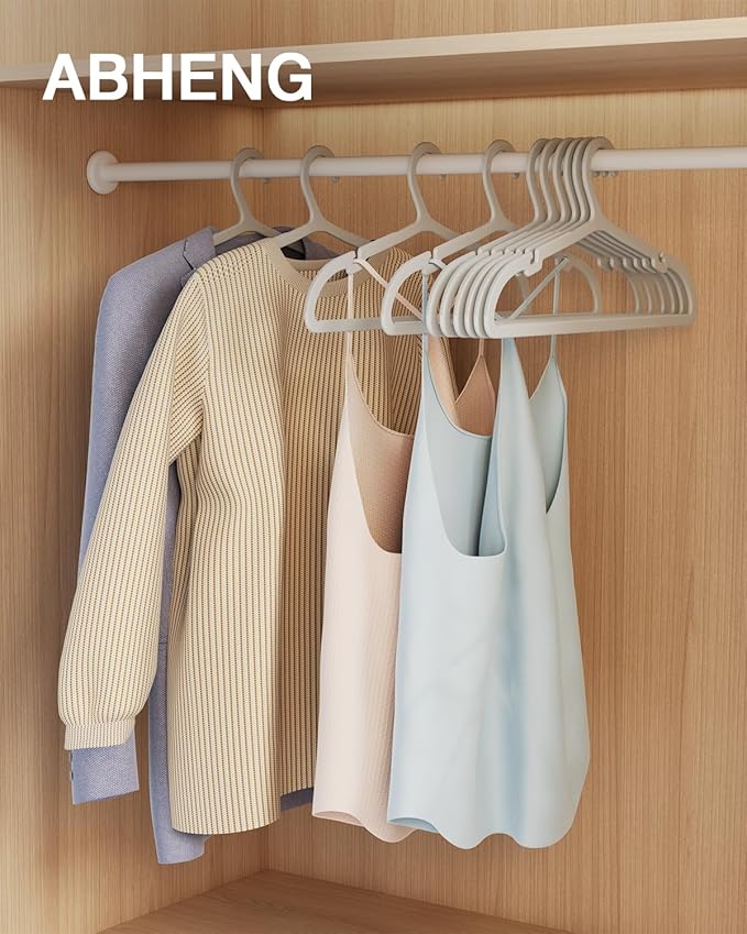 100 Pack Clothes Hangers, Non Slip Plastic Coat Hangers, Space Saving, Heavy - Image 2