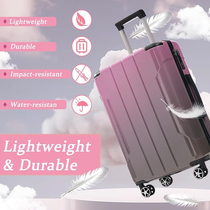 Merax Luggage Set 3 Piece Glossy PC Suitcases - Image 5
