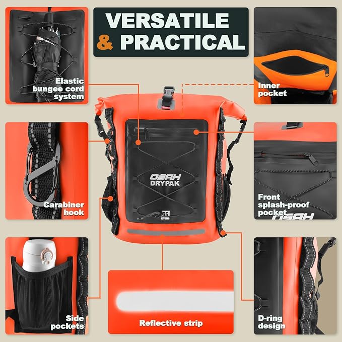 Waterproof Backpack Dry Bag 35L/55L/85L – Heavy Duty Roll-Top Hiking Backpack - Image 3