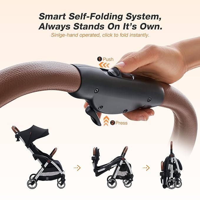 Lightweight Travel Stroller for Baby, Self-Folding Toddler Stroller - Image 2