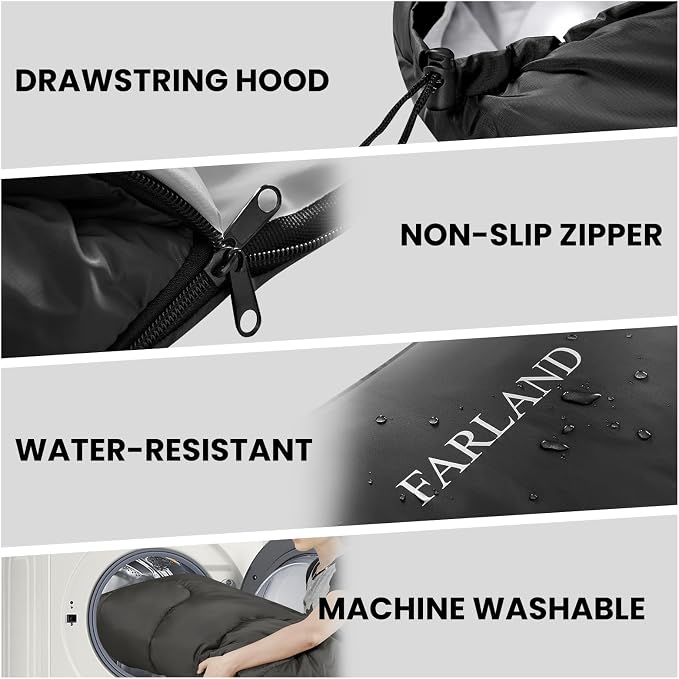 FARLAND Sleeping Bags 30℉ for Adults Teens Kids - Image 5