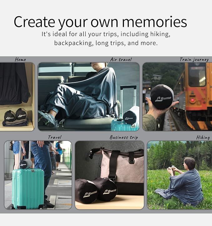Travel Blanket Lightweight and Breathable, 67 x 48 in Soft Airplane Flight - Image 7