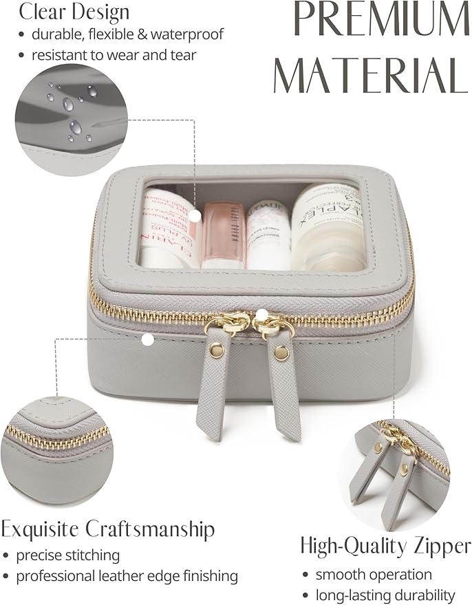 Popvibe Clear Makeup Bag Travel Cosmetic Case Transparent Toiletry Bag - Image 2